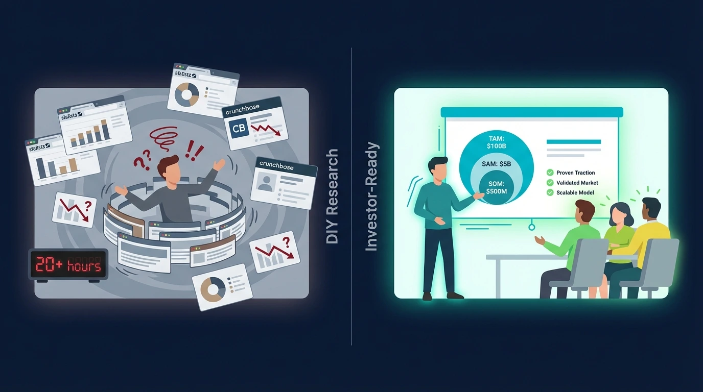 Pitch deck research and market data for startups